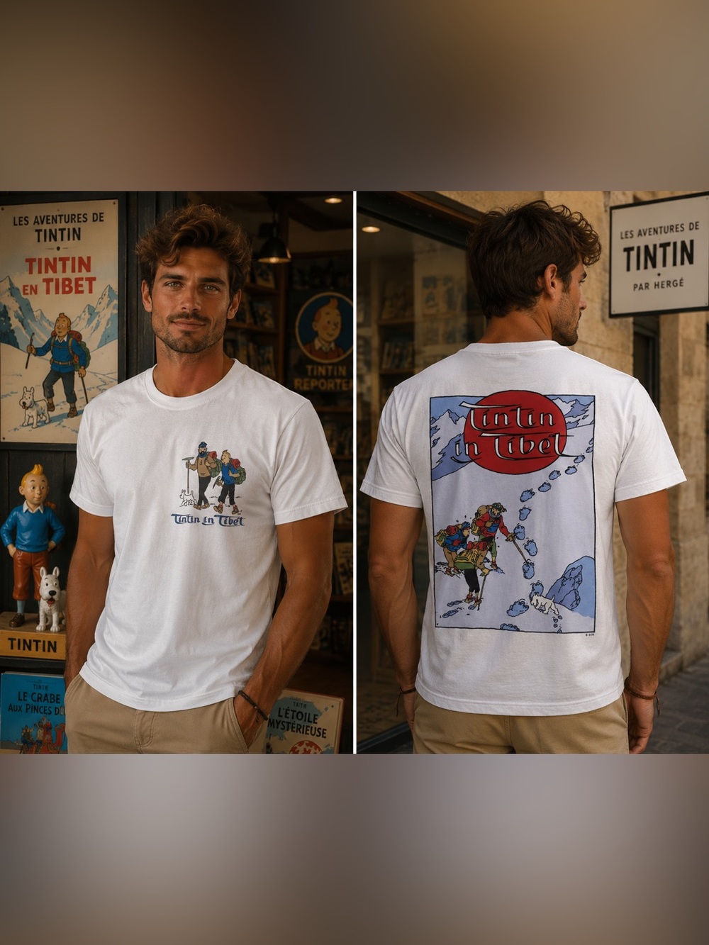 Vintage Tintin Tee The Adventures of Tintin Captain Haddock Rare Comic Tee